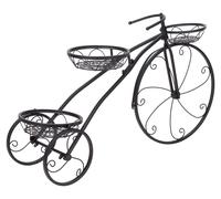 Support pour plantes en forme de vélo - Étagère métallique à 3 niveaux pour fleurs - 79,5 x 52 cm - Capacité de charge : 28 kg - Idéal pour l'intérieur, le balcon et le jardin - Noir