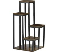 Support pour plantes, étagère à fleurs à 4 niveaux, étagère multifonctionnelle pour plantes, marron, 40 x 40 x 81 cm, pour balcon, jardin et intérieur,
