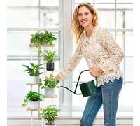 Support pour plantes - Étagère à fleurs à 6 niveaux - Intérieur/extérieur - Pour plusieurs pots de fleurs - Cadre en plastique et métal - Assemblage requis - Blanc