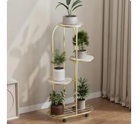 Support pour plantes - Étagère à fleurs avec roulettes - 6 niveaux - Structure métallique - Taille XL - Pour coin et balcon - Blanc