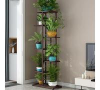 Support pour plantes - Étagère à fleurs en métal - 7 étages - Étagère d'angle - Intérieur/extérieur - Support pour pots de fleurs pour balcon/terrasse - Rouge bronze