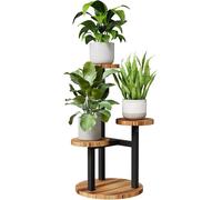 Support pour plantes - Étagère à fleurs - Présentoir à plantes - Conception à trois niveaux - 36 x 53 cm - Noir