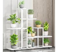 Support pour plantes - Étagère d'angle pour fleurs - 5 niveaux - Métal - Pour balcon et intérieur - À monter - Blanc