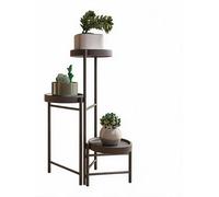 Support pour plantes - Étagère pliante pour fleurs en métal - 3 niveaux - Modèle A - Pour intérieur et extérieur - Gain de place - Noir