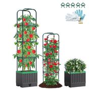 Support pour plantes grimpantes avec jardinière mobile, idéal pour les tomates et autres plantes grimpantes