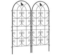 Support pour plantes grimpantes - Outsunny - avec oiseaux - lot de 2 - pour légumes vignes fleurs - en métal - 50 x 120 cm - noir