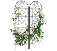 Support pour plantes grimpantes - Outsunny - lot de 2 - avec motif irrégulier - pour légume vigne fleur - métal - 50 x 150 cm - noir
