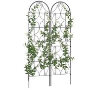 Support pour plantes grimpantes - Outsunny - lot de 2 - avec motif irrégulier - pour légume vigne fleur - métal - 50 x 180 cm - noir