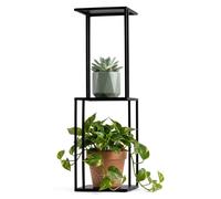 Support pour plantes HowHomely, étagère à fleurs, 24x24x80 cm, tabouret à fleurs en métal, couleur noire