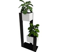 Support pour plantes, jardinière murale, colonne de plantation, jardinière, bac à fleurs surélevé, pot de fleurs, étagères à 2 niveaux, décoration intérieure, blanc, noir