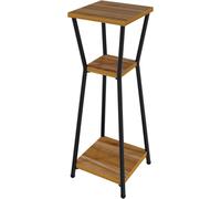 Support pour plantes LEVIRA Pyrus 60 cm Noir et Noyer Troia - Jardinière surélevée, étagère décorative moderne et résistante pour intérieur ou extérieur