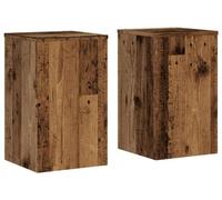 Support pour plantes, lot de 2 - Supports en bois - Style vintage - Design rustique en bois ancien - Décoration pour intérieur et balcon - Vert olive