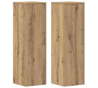 Support pour plantes, lot de 2 - Tabourets pour fleurs en bois - Fabriqués à la main - 25x25x80 cm - Capacité de charge : 50 kg - Design minimaliste - Pour intérieur - Vert armée