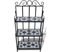 Support pour plantes Mosaïque noir et blanc