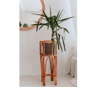 Support pour plantes Pollie L Caramel, design Boho Rattan