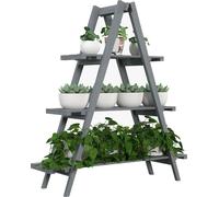 Support pour plantes, structure en A, structure peu encombrante, gris foncé, 100 x 36 x 112 cm