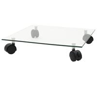Support pour plantes sur roulettes, lot de 2, en verre trempé