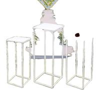 Support pour pots de plantes, intérieur/extérieur, design géométrique, BLANC
