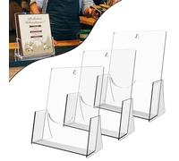 Support pour prospectus A5 - Présentoir autonome - Transparent - Support de table - Rectangulaire - Plastique - Pas d'installation requise