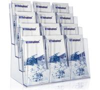 Support pour prospectus DIN A4 / A5 / format long, à 4 niveaux. Présentoir à prospectus, porte-flyers en acrylique transparent