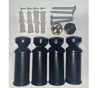Support pour radiateur de salle de bains, disponible en blanc chromé et noir, adapté aux radiateurs droits et courbés (fixation noire)