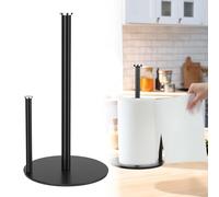 Support pour Rouleau Essuie-Tout Lesté - Distributeur de Papier Cuisine Noir avec Base Anti-Dérapante