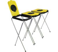 Support pour sac poubelle - Porte-sac poubelle - Idéal pour l'organisation d'événements - Avec trappe de dépôt supplémentaire - Compatible avec les sacs de 20 à 130 litres - Couvercle jaune