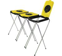 Support pour sac poubelle - Porte-sac poubelle - Idéal pour l'organisation d'événements - Avec trappe de dépôt supplémentaire - Compatible avec les sacs de 20 à 130 litres - Couvercle jaune