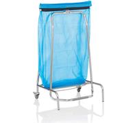 WAS Germany Support pour sacs poubelle 1132 950 – Acier inoxydable, pédale, 2 roulettes, H95 cm