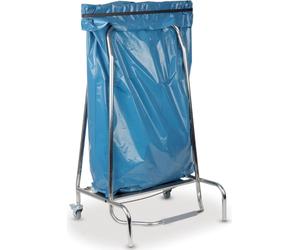 Support pour sacs poubelle Cadre en acier inoxydable. Le clapet actionné par le pied maintient le sac poubelle fermé. 2 roues pivotantes avec frein. Nouveauté de la gamme. Acier inoxydable 420x580x(H)