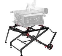 Support pour scie circulaire – E-Stand TSS – Acier – Hauteur réglable 57 à 62 cm – Charge max. 200 kg – Repliable – Roulettes intégrées