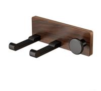 Support pour sèche-cheveux de qualité supérieure Finition noyer - Support en spirale en métal à suspendre sans dommage pour pièces humides 11,5 cm (A)