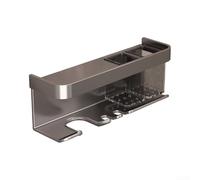 Support pour sèche-cheveux sans perçage en aluminium Montage mural Gris | Aluminium robuste, imperméable, métal durable, gris mat pour la surface, facile à nettoyer