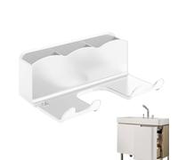 Support pour sèche-cheveux - Support mural de salle de bain 16 x 11 x 6,5 cm, organisateur ABS résistant à la chaleur, cintre de rangement pour sèche-cheveux avec design ventilé | Porte-outils pour fe
