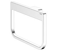 Support pour serviette de 24 cm, fermé, en métal chromé, à fixer par adhésif ou par vis
