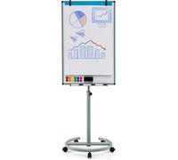Support pour tableau à feuilles mobiles - Tableau blanc mobile - 100 x 65 cm - Réglable en hauteur jusqu'à 192 cm - Magnétique et effaçable à sec - Cadre en alliage d'aluminium