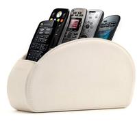 Support pour télécommandes 5 emplacements, étroit et compact, en similicuir noir