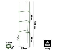 Support pour tomates - Tuteur pour plantes - Tige métallique de 132 cm - Avec clips pour plantes grimpantes - Tuteur de jardin - 1 pièce - Vert clair