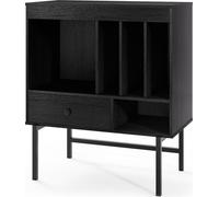 Support pour tourne-disque vinyle avec rangement, noir, 70 x 36 x 80 cm