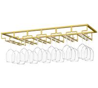 Support pour verres en fer, avec 6 rails, pour verres de diamètre 4 à 9 cm, finition dorée