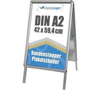 Support publicitaire en aluminium "Rondo" de qualité danoise, comprenant 2 supports APET pour 2 affiches (recto-verso) – Support d'affichage résistant aux intempéries, idéal pour l'extérieur (format A