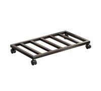 Support rectangulaire en métal avec roulettes - Chariot de fleurs verrouillable - Support de pot de fleurs noir durable - Taille B60 x 30 cm - Pour intérieur/extérieur
