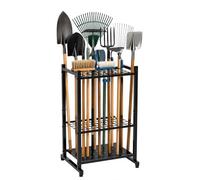 Support robuste pour outils de jardin jusqu'à 35 outils, étagère de rangement robuste, noir, rangement compact pour outils de jardin, rangement et outils pour garage, abri de jardin, 43 x 30 x 74 cm