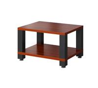 Support robuste pour tourne-disque en teck avec étagères - 60 x 48 x 37,5 cm