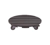 Support rond pour pot de fleurs à roulettes 38 cm WPC anthracite 4 roulettes