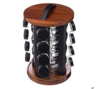 FIVE Simply Smart - Présentoir à Epices Rotatif "Acacia" 16 Pots Naturel Marron G
