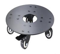 Support roulant pour plantes avec roulettes verrouillables, panier rond pour grands pots, base de pot de fleurs mobile en douceur sur roulettes pour la maison, le jardin, noir