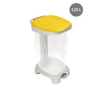 Support sac poubelle 120 L + couvercle jaune