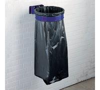 Support sac poubelle mural Rossignol bleu sans couvercle 110 L