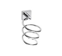 Support sèche-cheveux spiral mural BETA en chrome 10cmx18,5cmx12,5cm